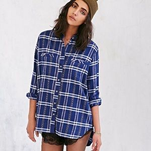 BDG blue flannel top